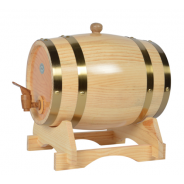 Pine Wood Wine Barrel 3L - Whiskey & Wine Dispenser