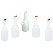 Set of 5 Assorted Store 'N Pour White Container with Spout and Cap  (0.5Gl/2.2l)
