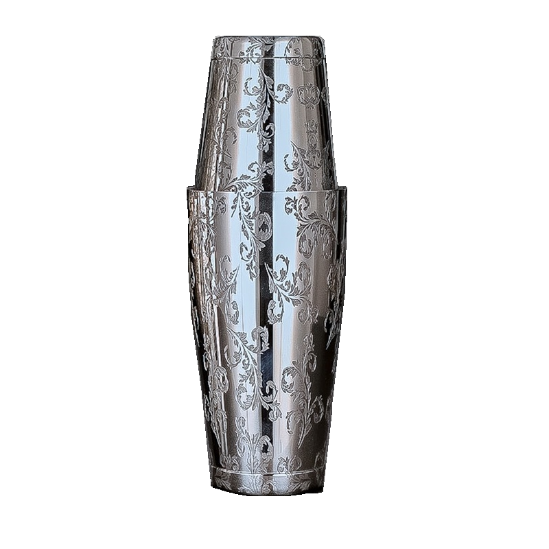 Etched Leaf Boston Cocktail Shaker Set 540ml/750ml – Bar46 Brand