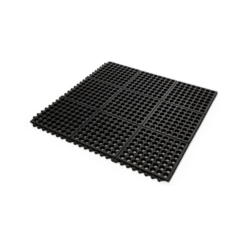 Black Interlocking Floor Mat 90x90cm – Anti-Fatigue | Bar46 Brand