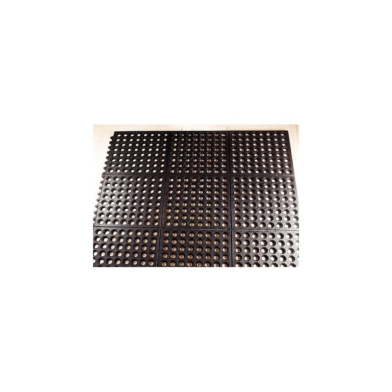 Black Interlocking Floor Mat 90x90cm – Anti-Fatigue | Bar46 Brand