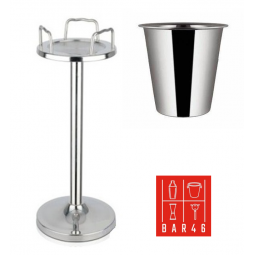 Set – Tulip Stand + Stackable Wine Bucket (4 L, Stainless Steel) Bar46 Brand