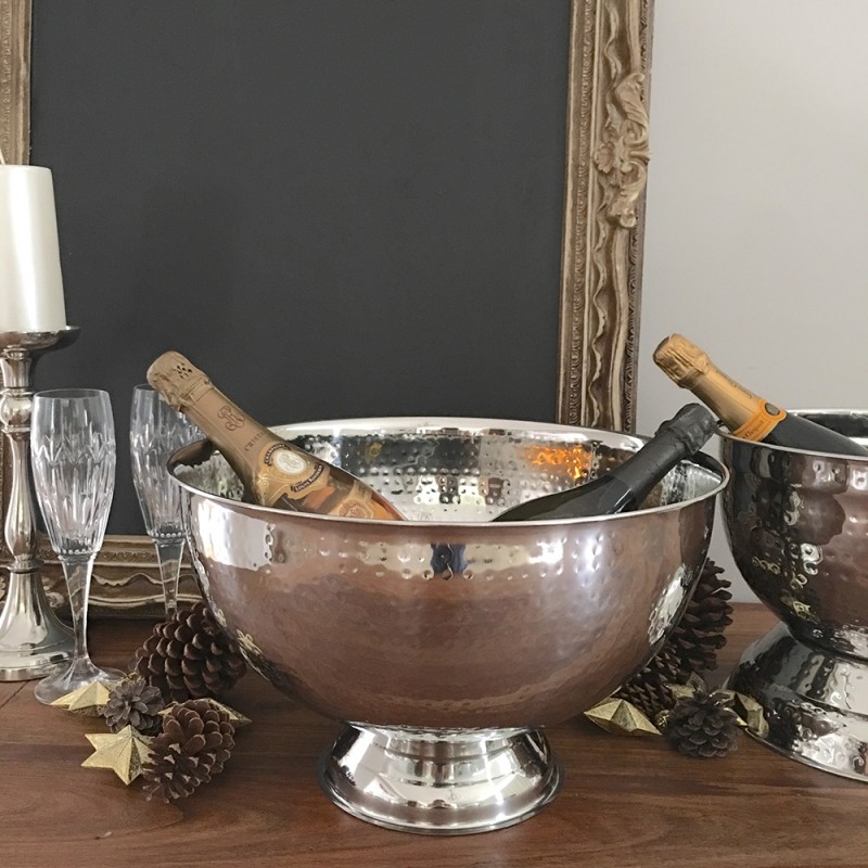 Hammered Champagne/Punch Bowl with Base 40 cm – Luxury Barware