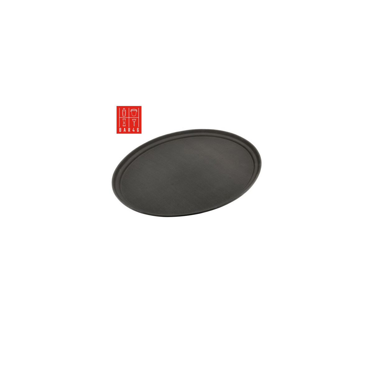 Black Oval Non-Slip Tray 67x55cm | Bar46 Brand