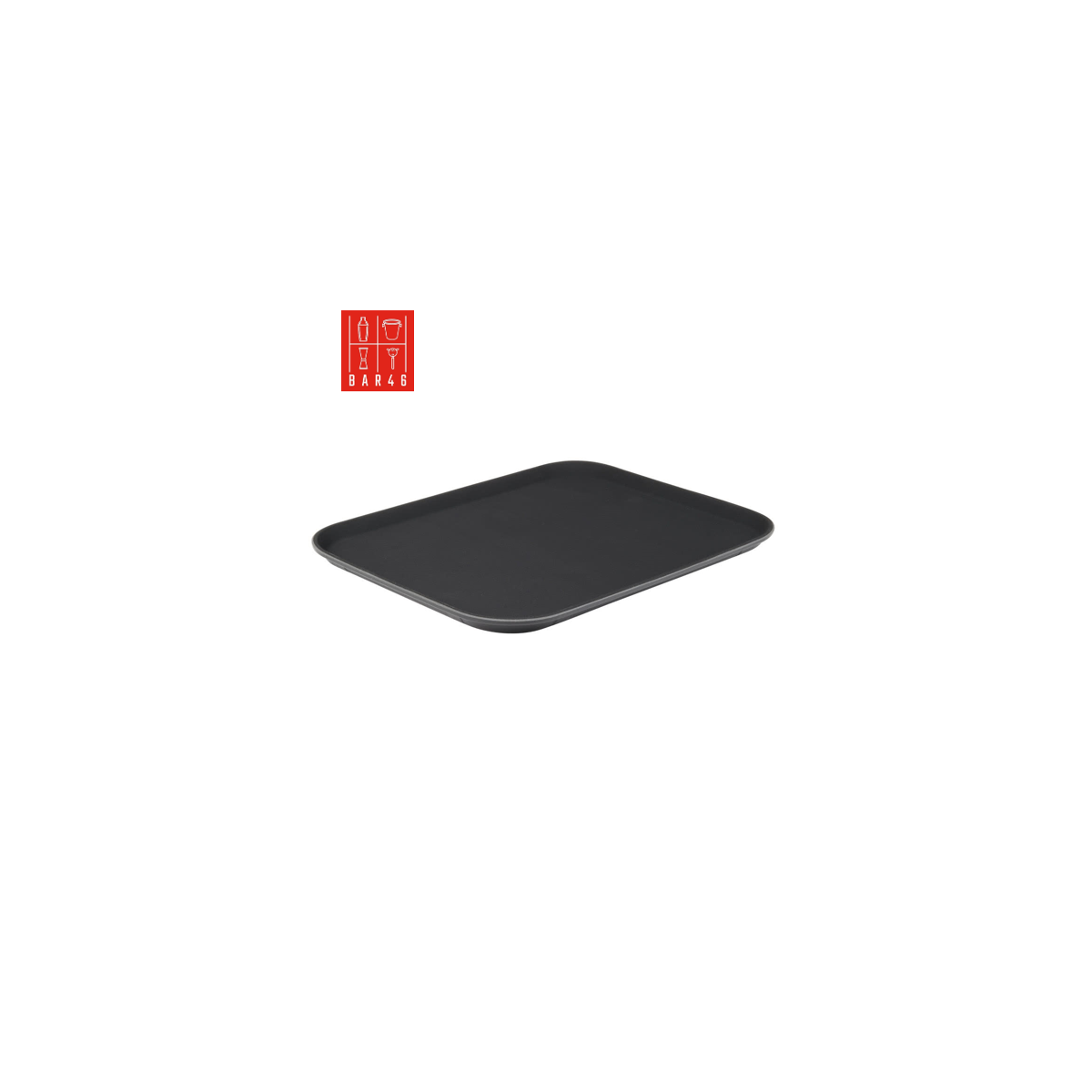 Black Rectangular Non-Slip Tray 35x45cm | Bar46 Brand