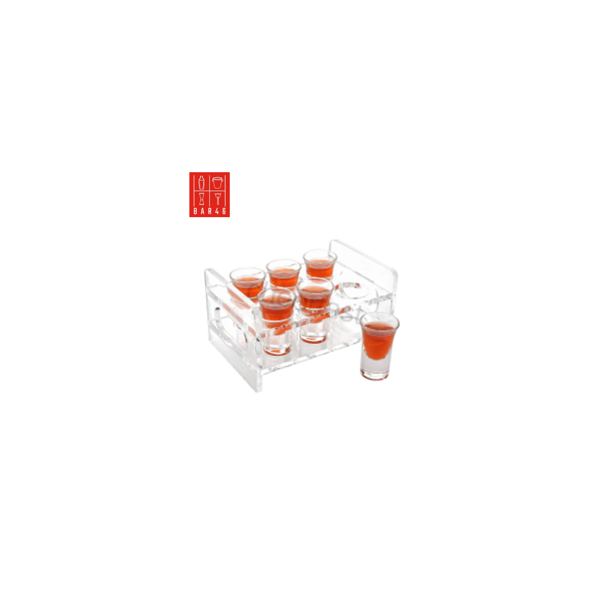 Acrylic 6 Shot Glass Tray – Party Shot Holder | Bar46