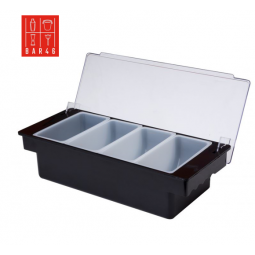 Black 4-Section Bar Condiment & Garnish Dispenser | Bar46 Brand