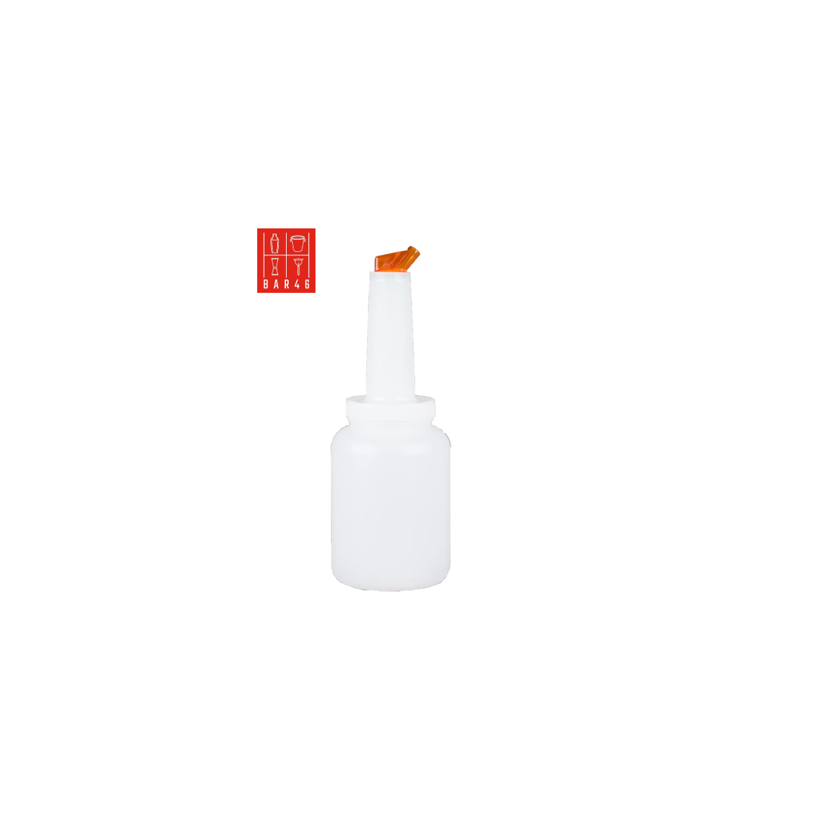 Store 'N Pour White Container with Orange Spout and Cap, (0.5Gl/2.2l)