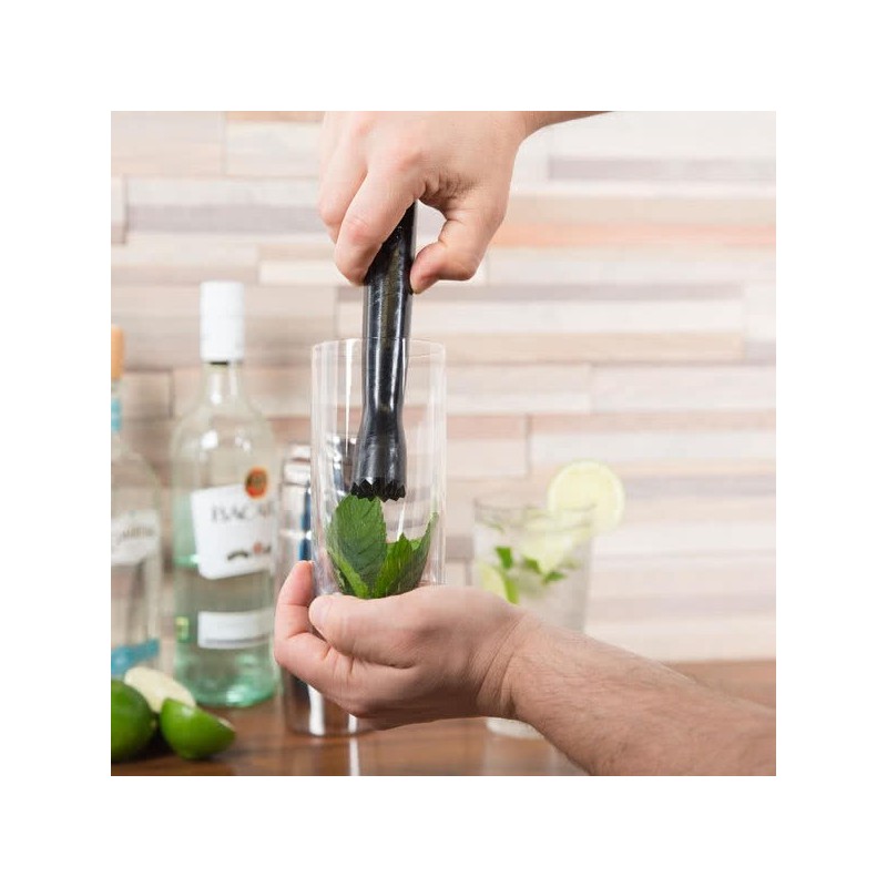 Mojito Bar Muddler with Ribbed Head – Professional Polypropylene Muddler