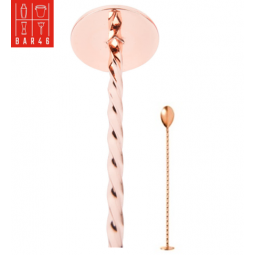 Copper-Plated Bar Spoon with Muddler 30cm | Bar46 Brand Premium Tool