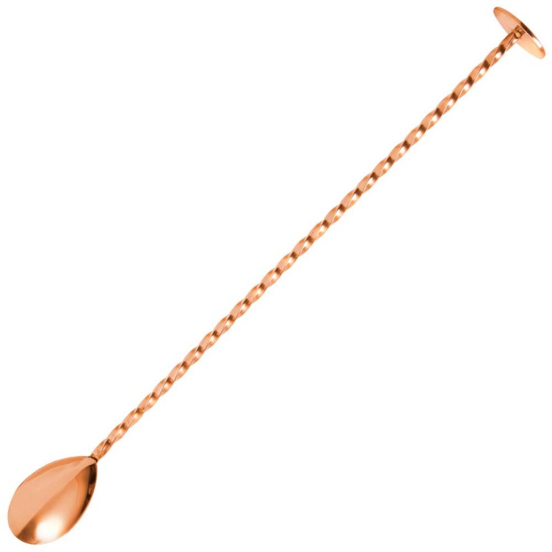 Copper-Plated Bar Spoon with Muddler 30cm | Bar46 Brand Premium Tool