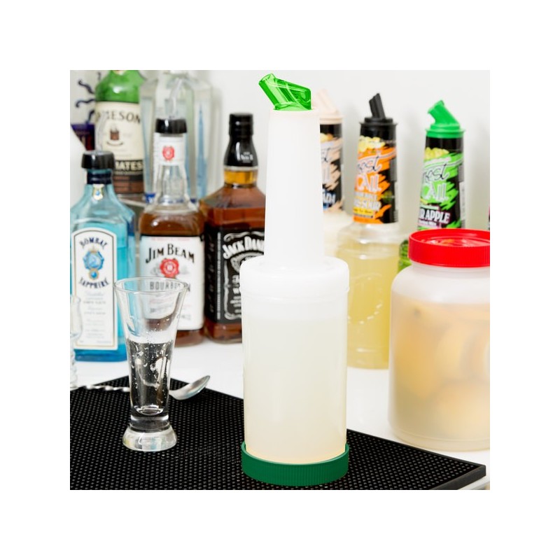 Store 'N Pour White Container with Green Spout and Cap, (1Qt./1.1l)