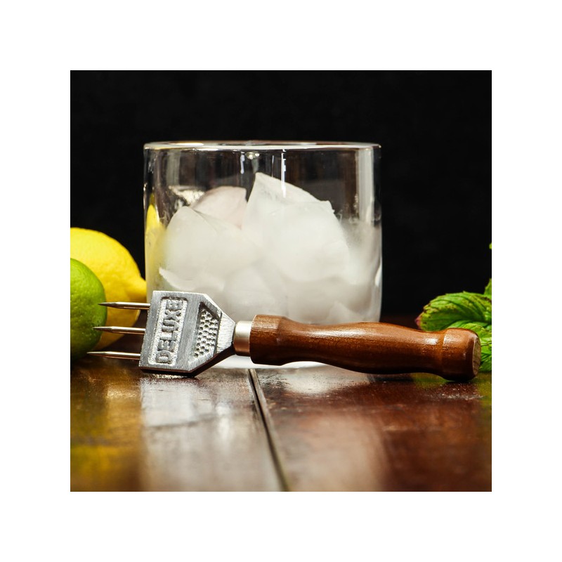 Deluxe 3-Prong Ice Pick with Wooden Handle – 18cm | Bar46 Brand