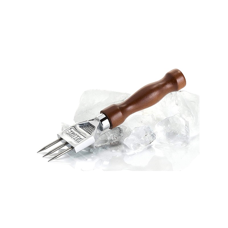 Deluxe 3-Prong Ice Pick with Wooden Handle – 18cm | Bar46 Brand