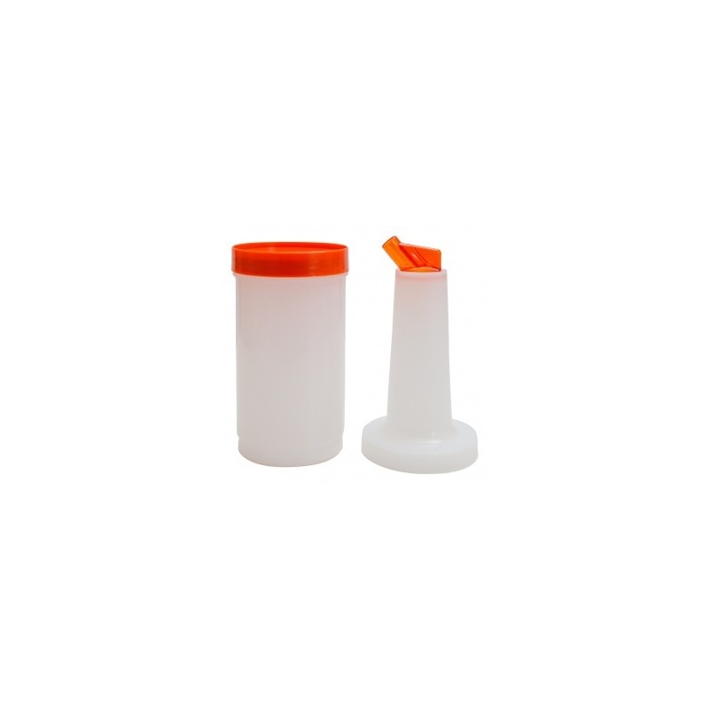 Store 'N Pour White Container with Orange Spout and Cap, (1Qt./1.1l)