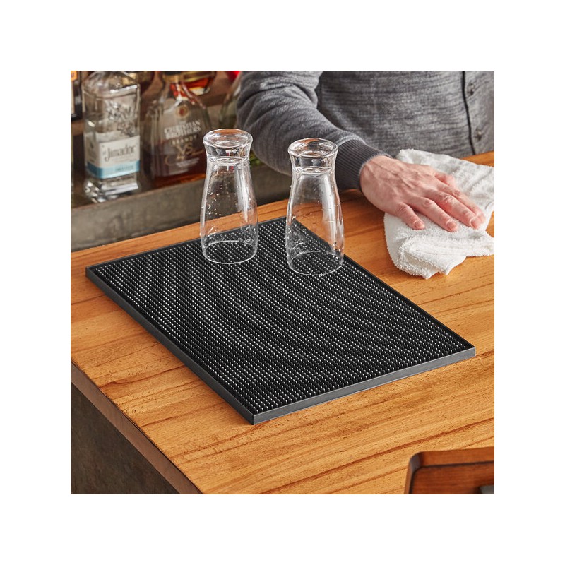 Black Service Bar Mat 30x45 cm – Non-Slip Rubber | Bar46 Brand