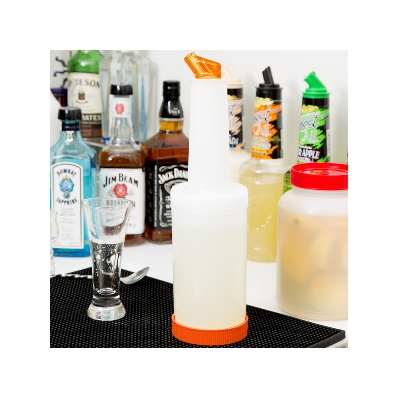 Store 'N Pour White Container with Orange Spout and Cap, (1Qt./1.1l)