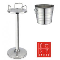 Bar46 Brand Tulip Stand + Wine Bucket Set (Stainless Steel)