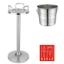 Bar46 Brand Tulip Stand + Wine Bucket Set (Stainless Steel)