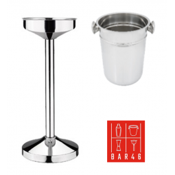 Bar46 Brand Riviera Stand + Champagne Bucket with Knobs Set (6 L, Stainless Steel)