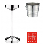 Set Riviera Stand + Champagne Bucket with Ring Handles (5 L, Stainless Steel) Bar46 Brand