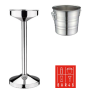 Set Riviera Stand + Champagne Bucket with Ring Handles (5 L, Stainless Steel) Bar46 Brand