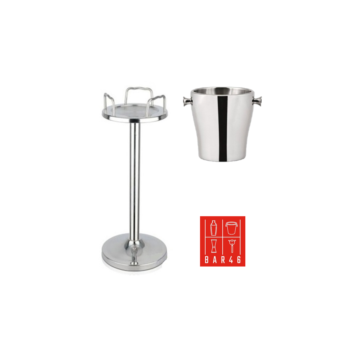 Set – Tulip Stand + Double Wall Wine Bucket with Knobs (4 L) Bar46 Brand