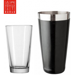 Black Vinyl & Glass Boston Shaker Set | Bar46 Professional Cocktail Tools