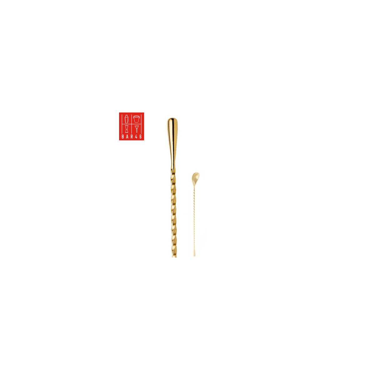 Gold Plated Teardrop Bar Spoon 30 cm (11") | Bar46 Brand