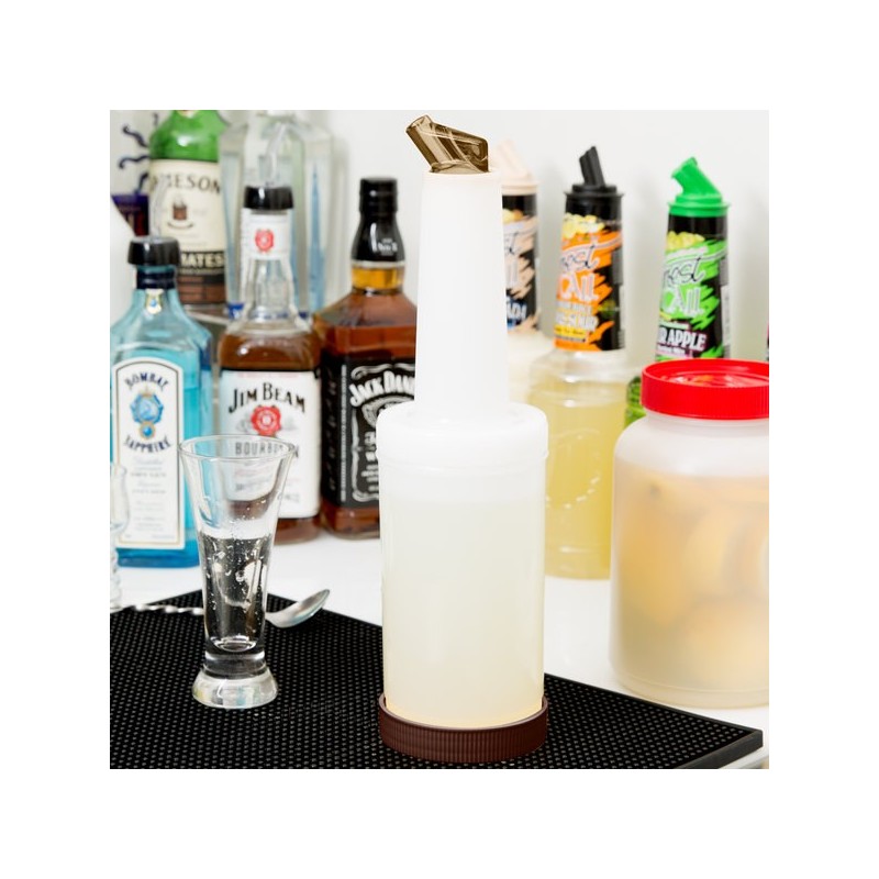 Store 'N Pour White Container with Brown Spout and Cap, (1Qt./1.1l)