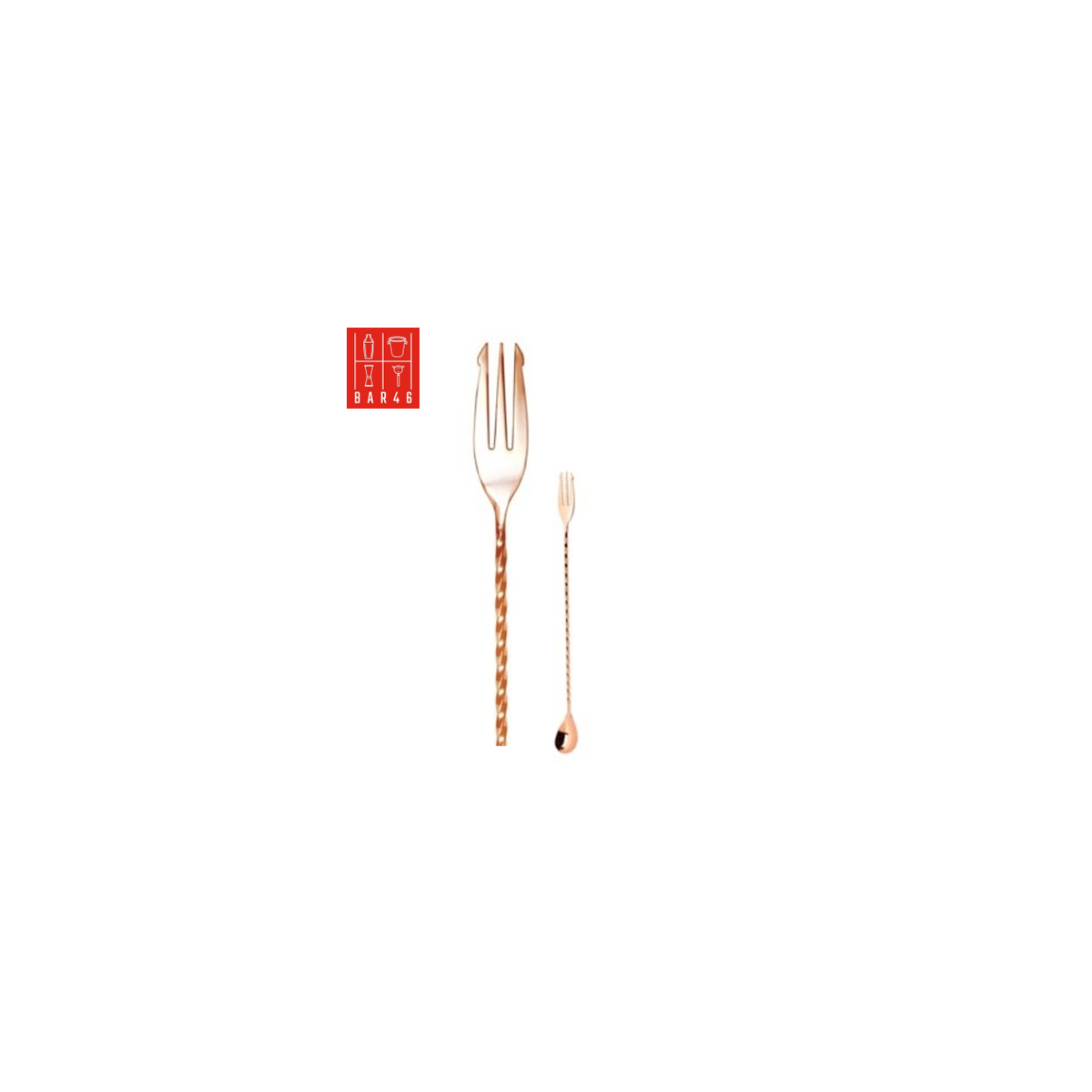 Gold Plated Bar Spoon with Trident – 30cm | Bar46 Barware Brand