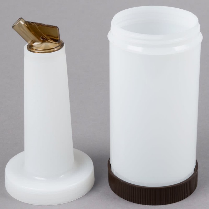 Store 'N Pour White Container with Brown Spout and Cap, (1Qt./1.1l)