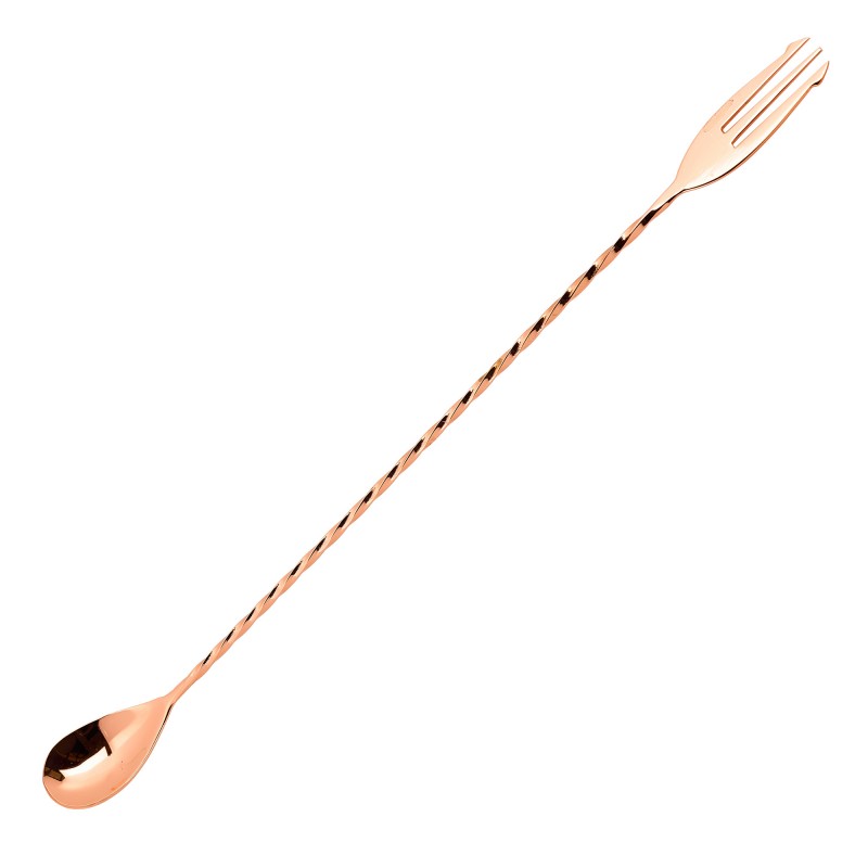 Gold Plated Bar Spoon with Trident – 30cm | Bar46 Barware Brand