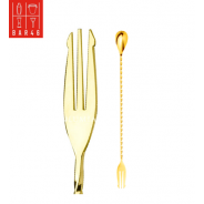 Gold Bar Spoon with Trident 40cm | Bar46 Brand Café de Paris