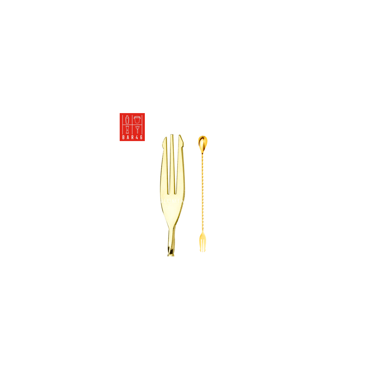 Gold Bar Spoon with Trident 40cm | Bar46 Brand Café de Paris