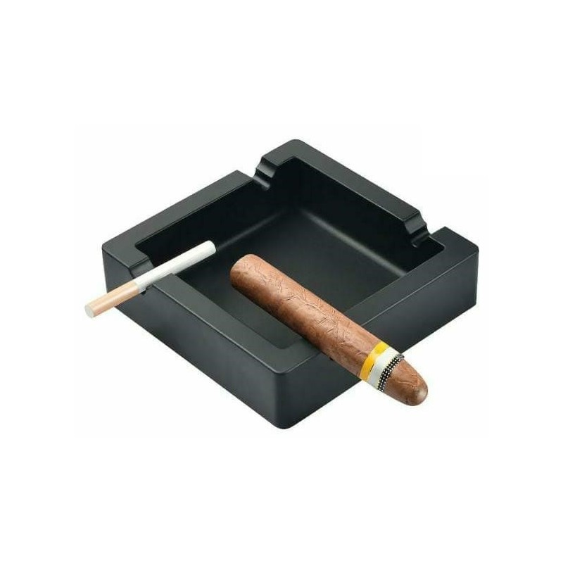 Heavy Aluminium Cigar Ashtray – Black Matte | Bar46 Brand