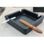 Heavy Aluminium Cigar Ashtray – Black Matte | Bar46 Brand