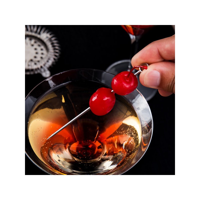 Stainless Steel Cocktail Pick with Circle Top – Bar46 Brand | Reusable Garnish Pick