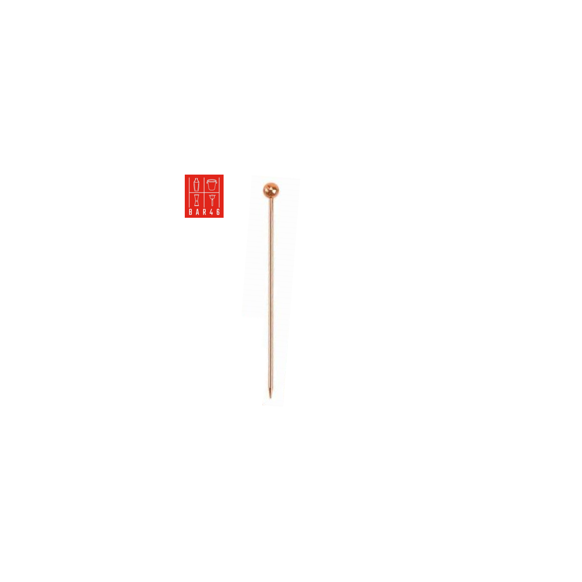Copper-Plated Cocktail Pick with Ball Top | Bar46 Brand Reusable Garnish Tool