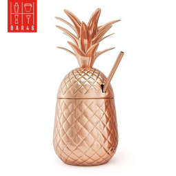Copper Pineapple Cocktail Cup 900ml with Straw – Tropical Drinkware | Bar46 Brand