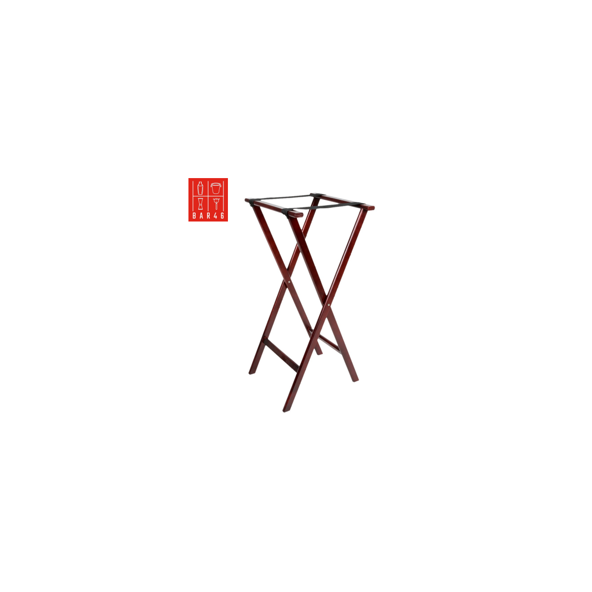 Red-Brown Folding Tray Stand 81cm | Bar46 Brand