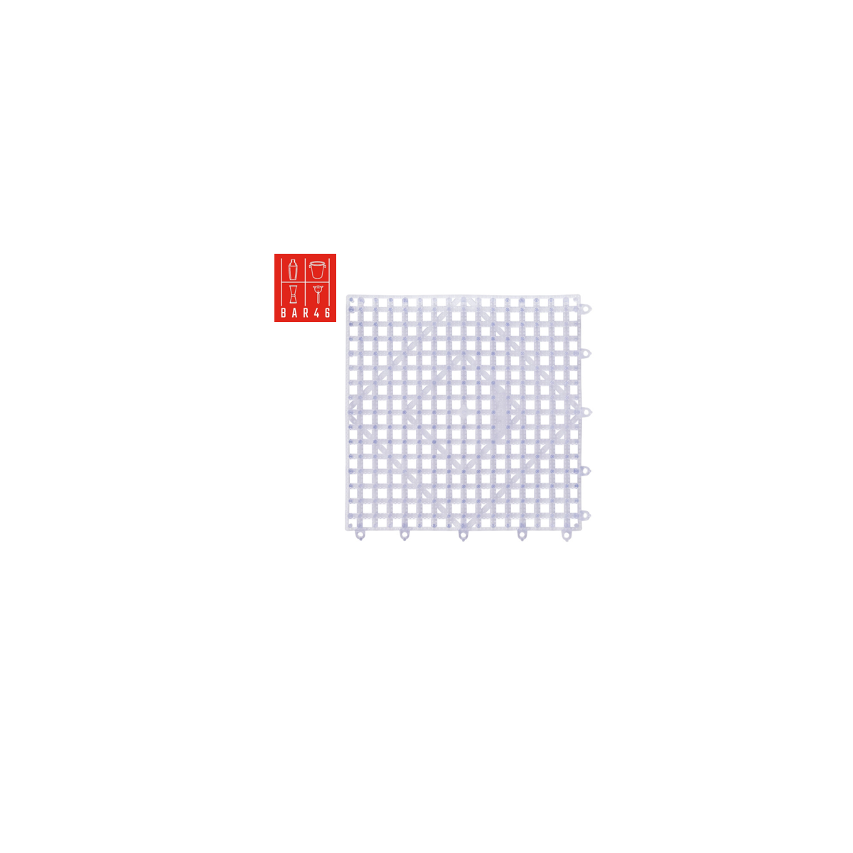 White Interlocking Bar Mat 31x31cm – Non-Slip Rubber Mat for Bars