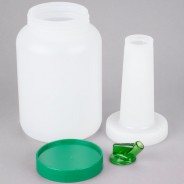 Store 'N Pour White Container with Green Spout and Cap, (0.5Gl/2.2l)