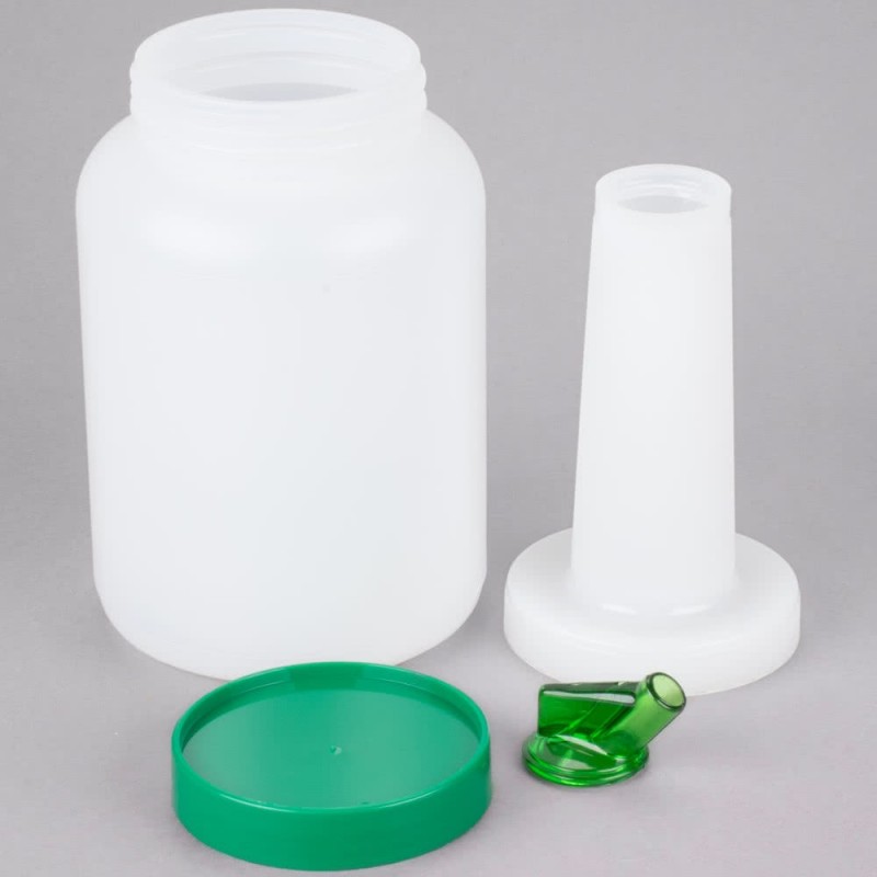 Store 'N Pour White Container with Green Spout and Cap, (0.5Gl/2.2l)