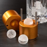 Gold Aluminium Ice Ball Maker – 55mm Sphere Press | Bar46 Brand