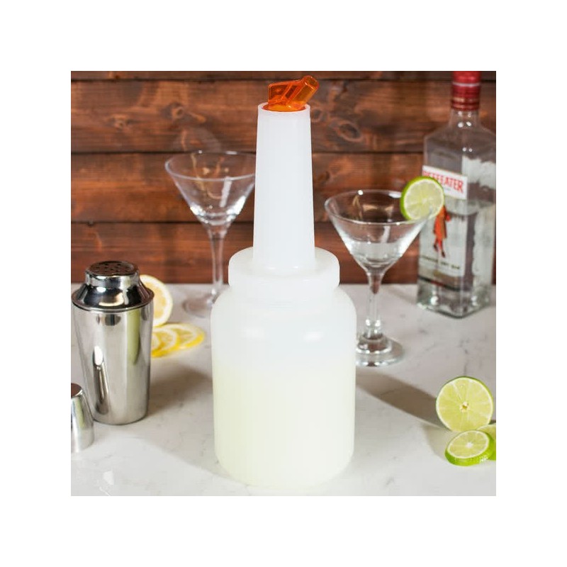 Store 'N Pour White Container with Orange Spout and Cap, (0.5Gl/2.2l)