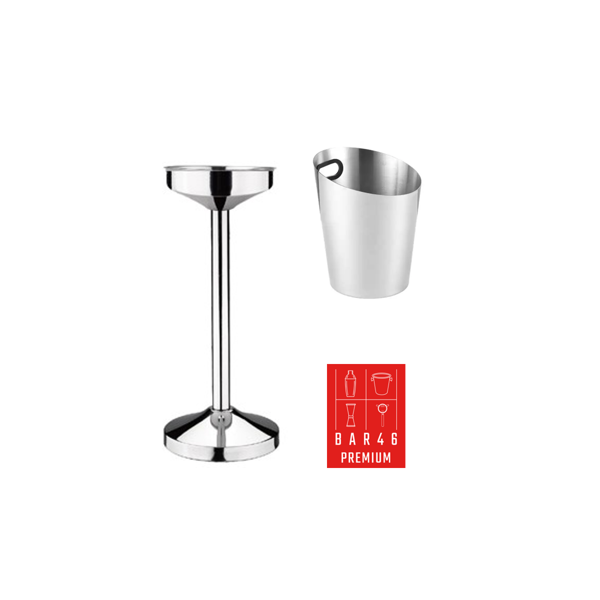 Set – Riviera Stand + One Handle Ice Bucket (4.2 L) Bar46 Brand