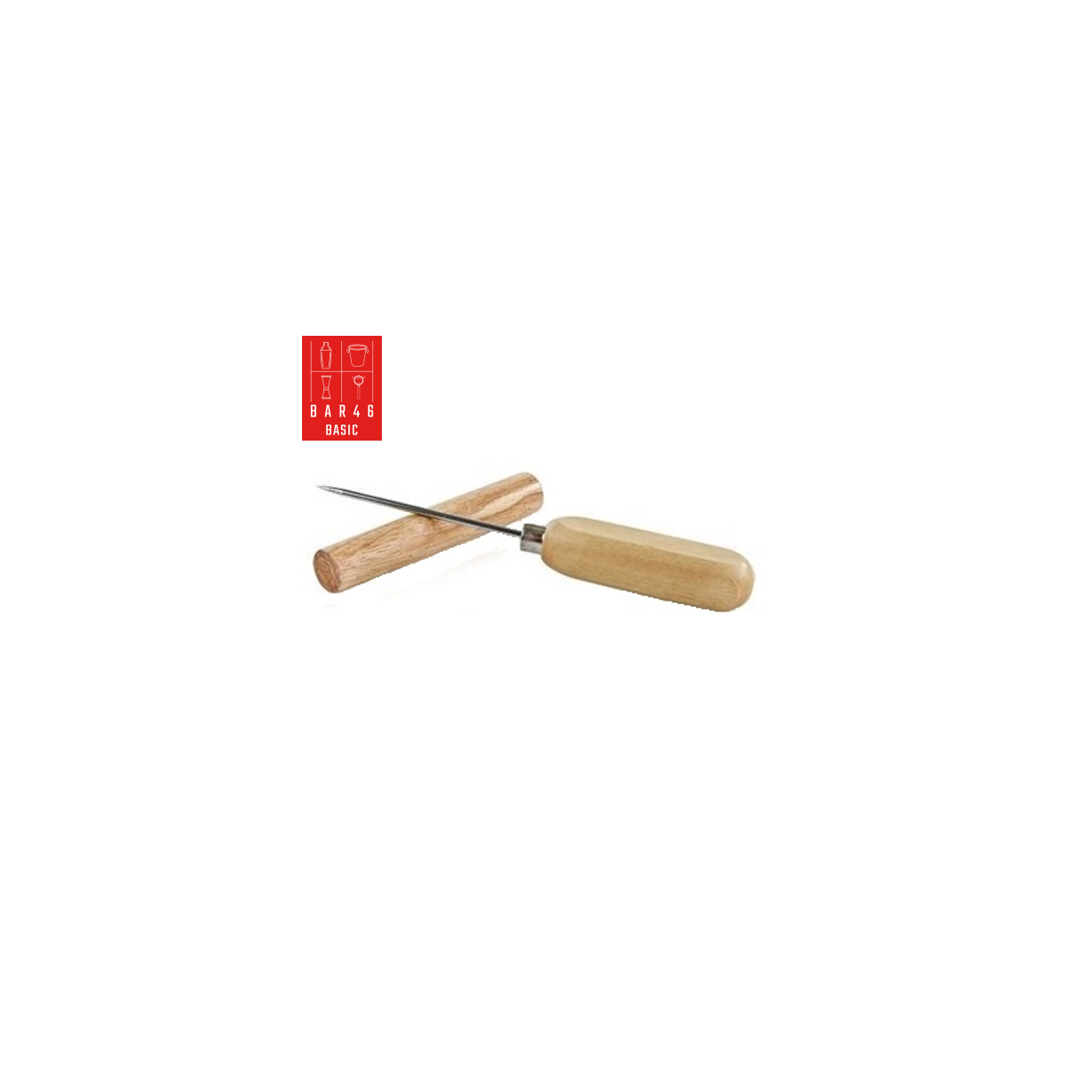 Traditional Ice Pick with Wooden Handle – 1 Point Bar Tool | Bar46 Brand