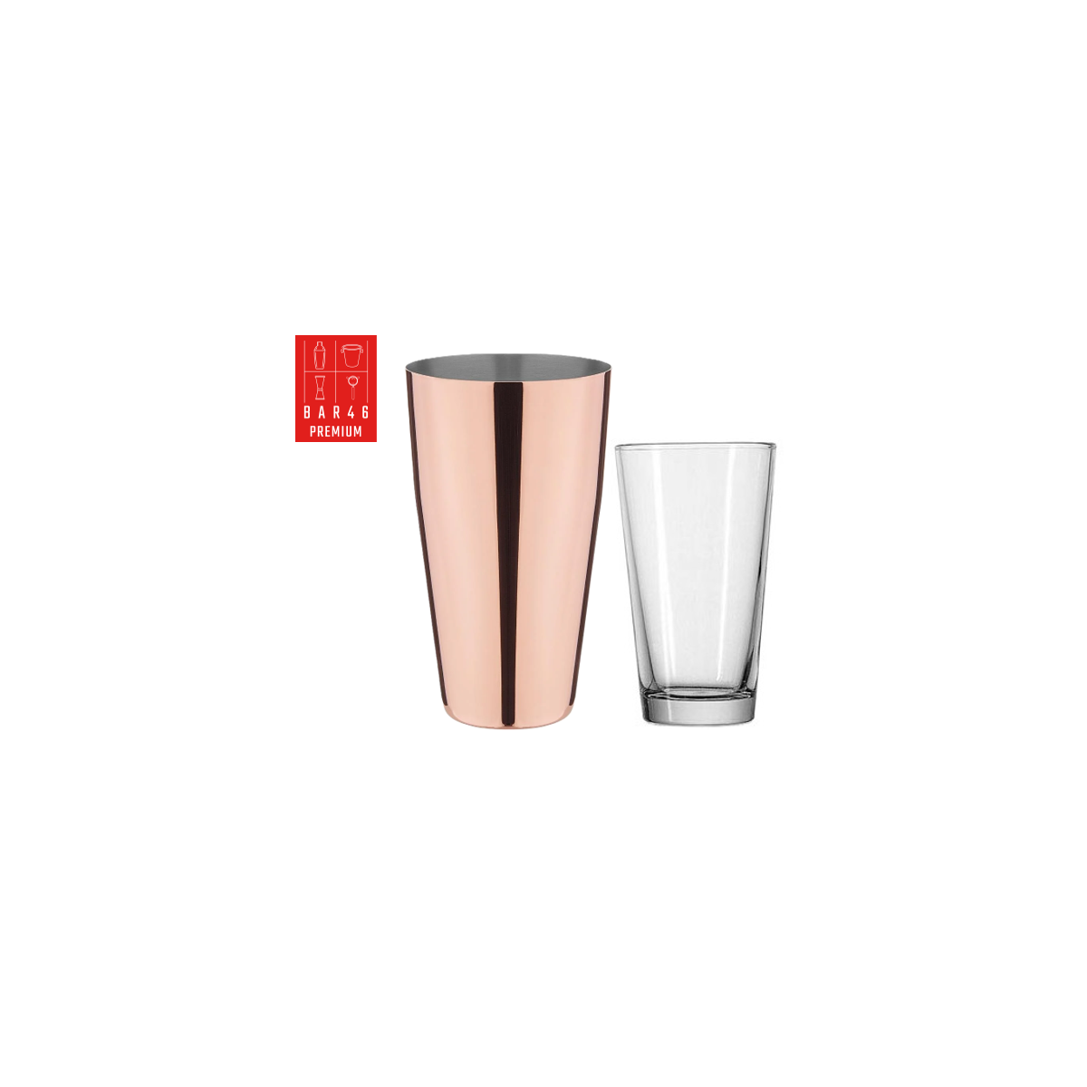 Vendôme, Premium Boston Copper Plated Shaker Set, (28oz/80cl) & (16oz/50cl)