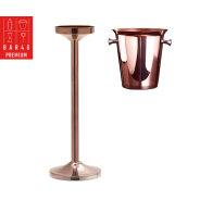 Set – Riviera Premium Copper Stand + Copper Bucket with Knobs (5 L)